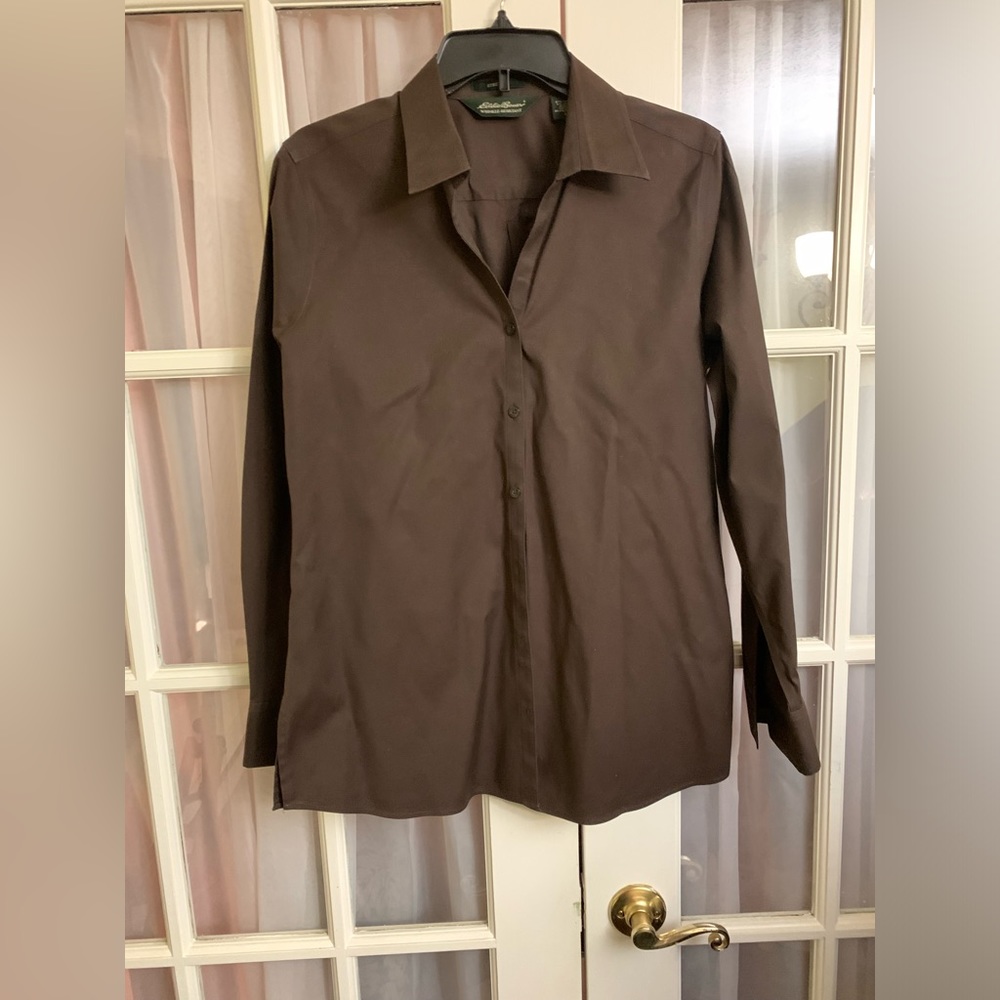 EDDIE BAUER MENS LONG SLEEVES WRINKLE FREE SHIRT